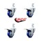 Service Caster 3.5 Inch Blue Poly Swivel 3/4 Inch Square Stem Caster Set Total Lock Brake SCC SCC-SQTTL20S3514-PPUB-BLUE-34-4 - alternate 4